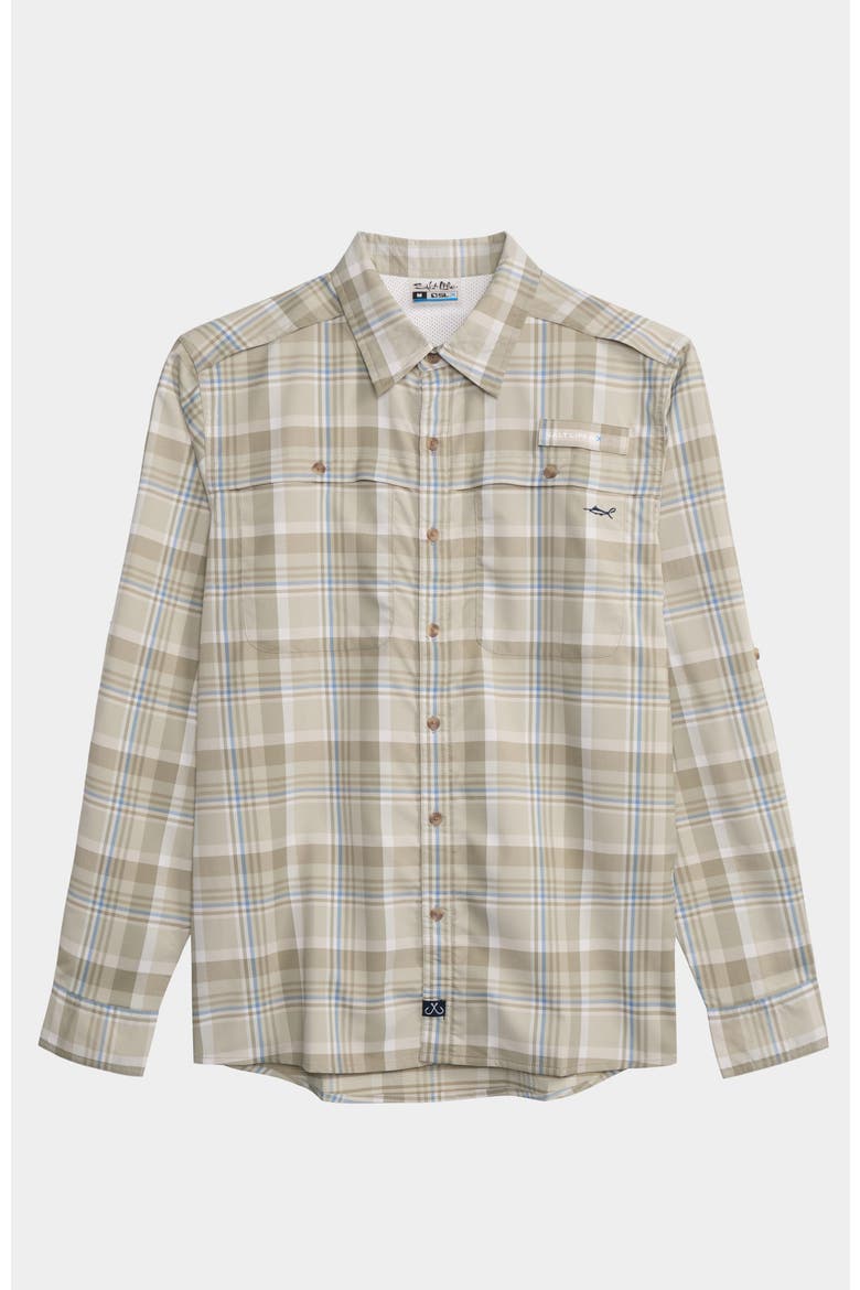 Breezers Long Sleeve Button Down Performance Shirt, Main, color, Desert Green