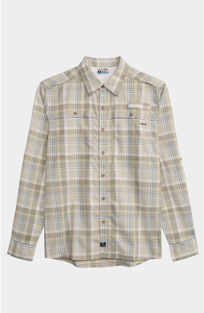 Salt Life Breezers Long Sleeve Button Down Performance Shirt, Main, color, 