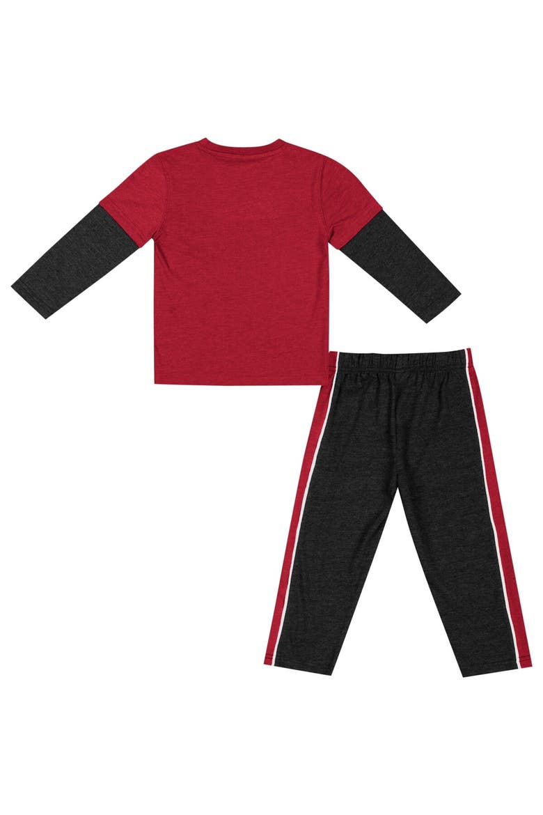 Toddler Colosseum Cardinal/Black Arkansas Razorbacks Long Sleeve T-Shirt & Pants Set, Alternate, color, Cardinal