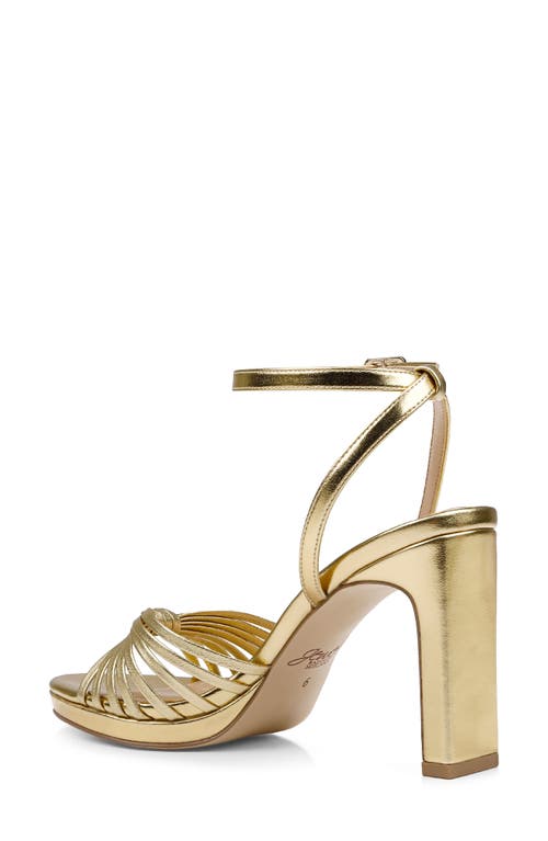 Jewel Badgley Mischka Skylar Ankle Strap Sandal In Gold Metallic