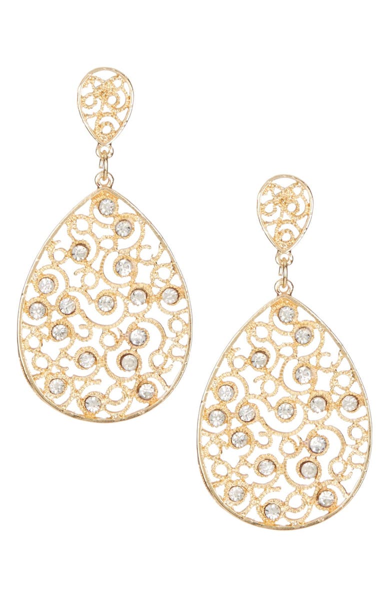 OLIVIA WELLES Luxurious Lorene Earrings, Main, color, Gold-Rose