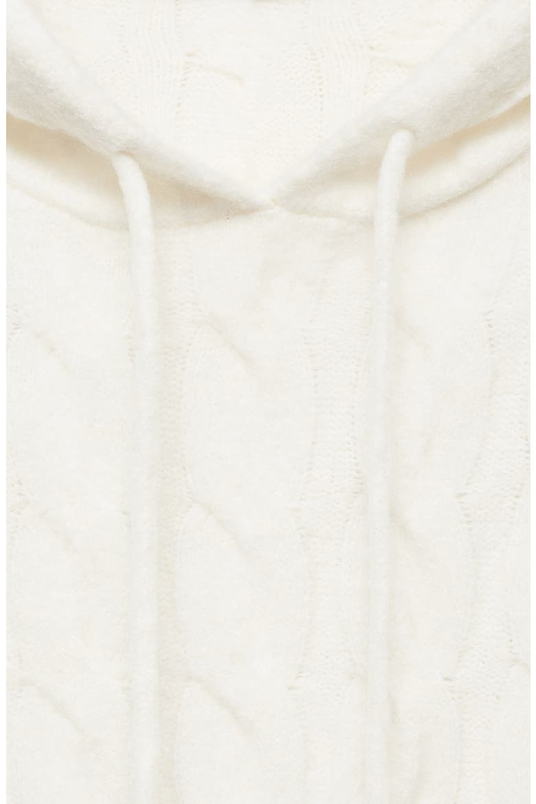 Cable Knit Hooded Sweater, Alternate, color, ECRU