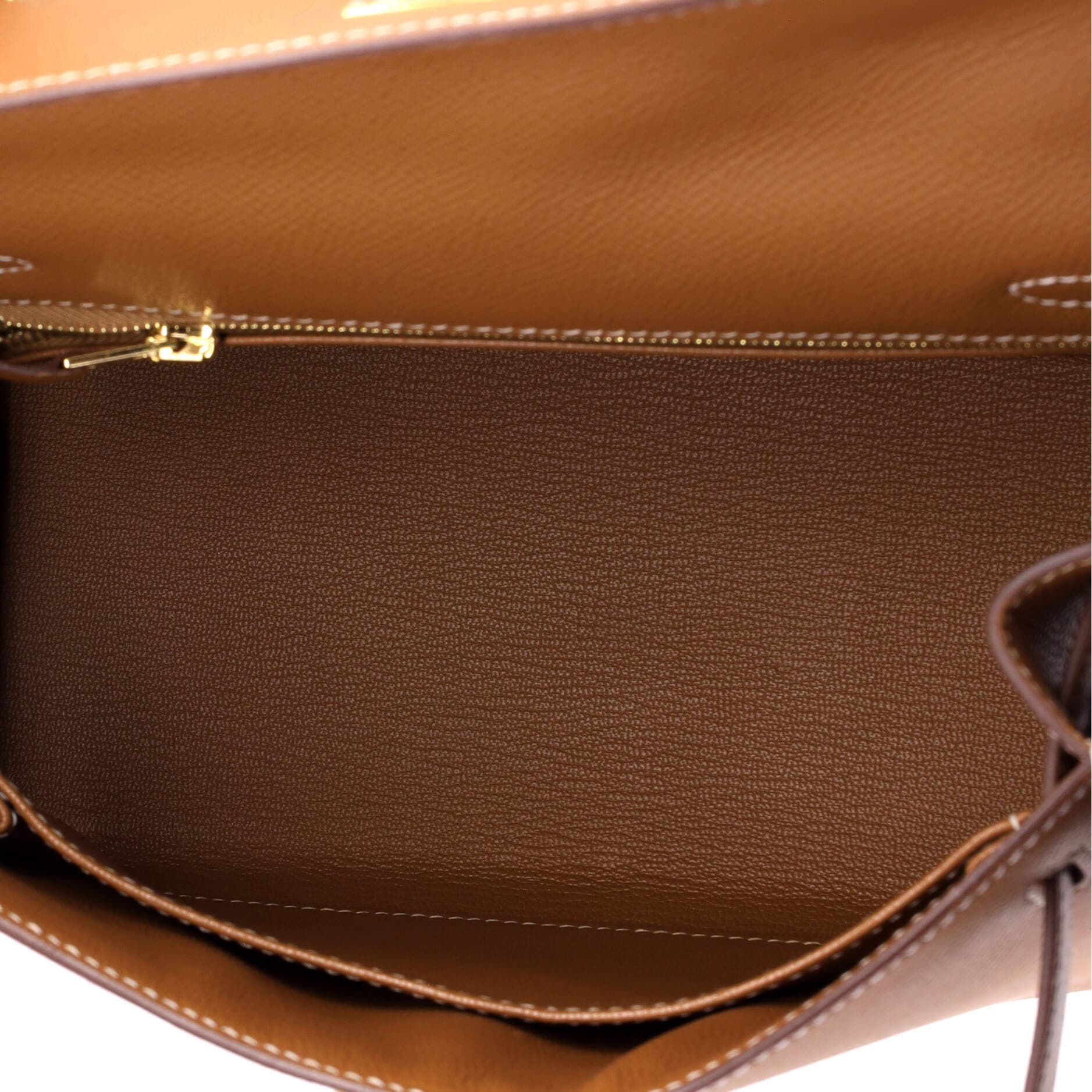 Pre-Owned Hermes Kelly Handbag Brown Epsom with Gold Hardware 25, Alternate, color, Gold