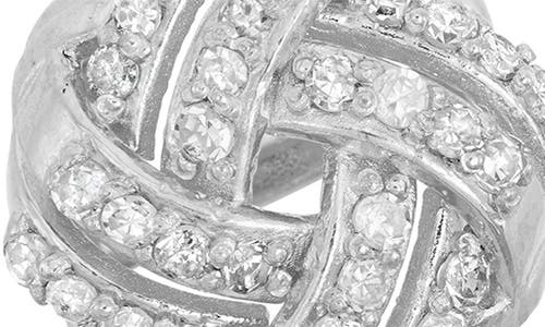 Fuzion Creations Pavé Diamond Knot Stud Earrings In White