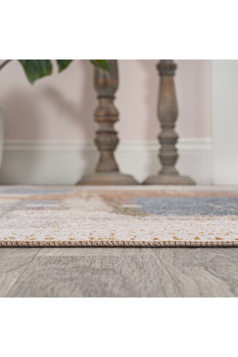 Weaver Abstract Coastal Watercolor Machine-Washable Area Rug, Alternate, color, Cream/Multi