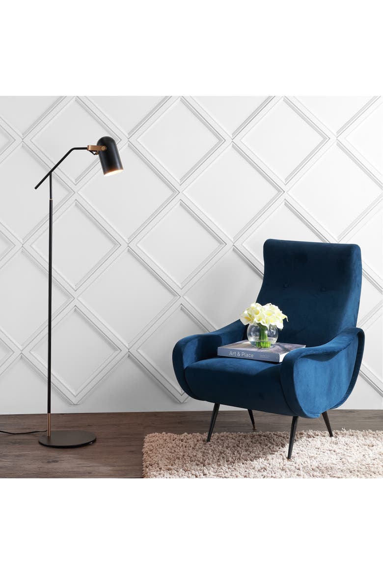 Eugenio 58.5" Metal LED Floor Lamp, Black/Brass Gold, Alternate, color, Black/Brass Gold