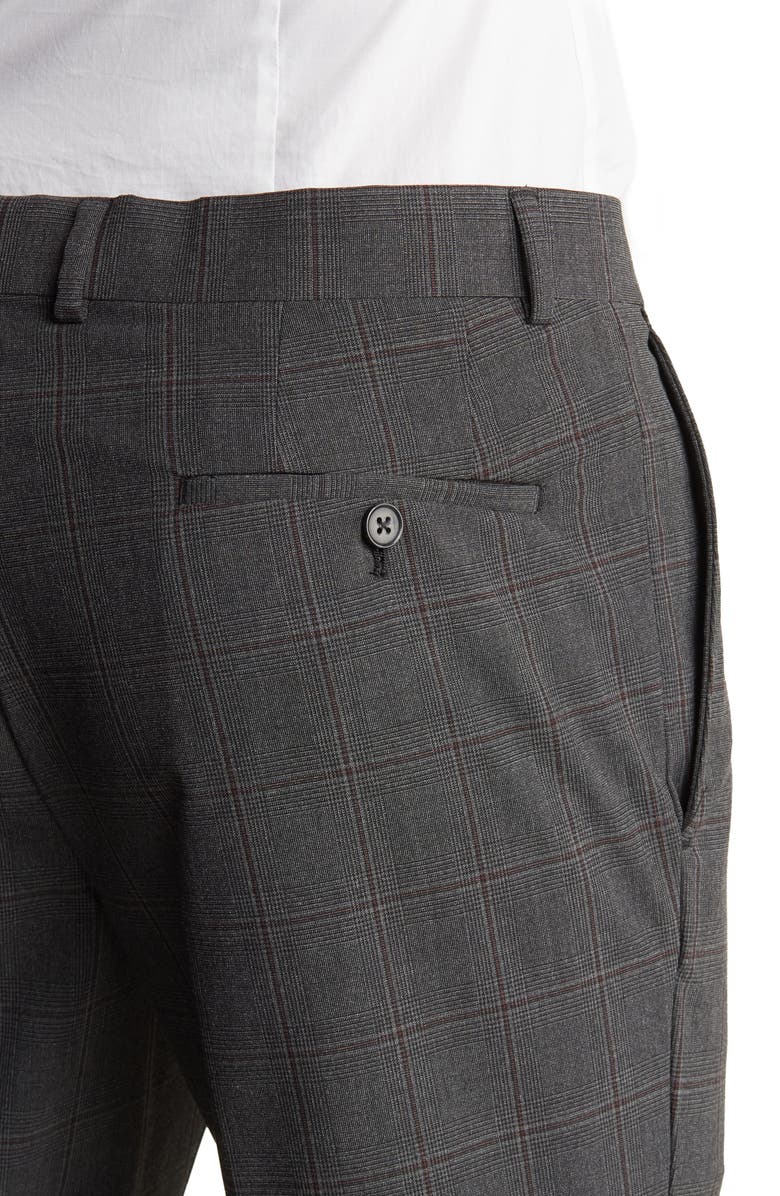 SAVILE ROW CO Charcoal Grey Plaid Notched Lapel Suit, Alternate, color,