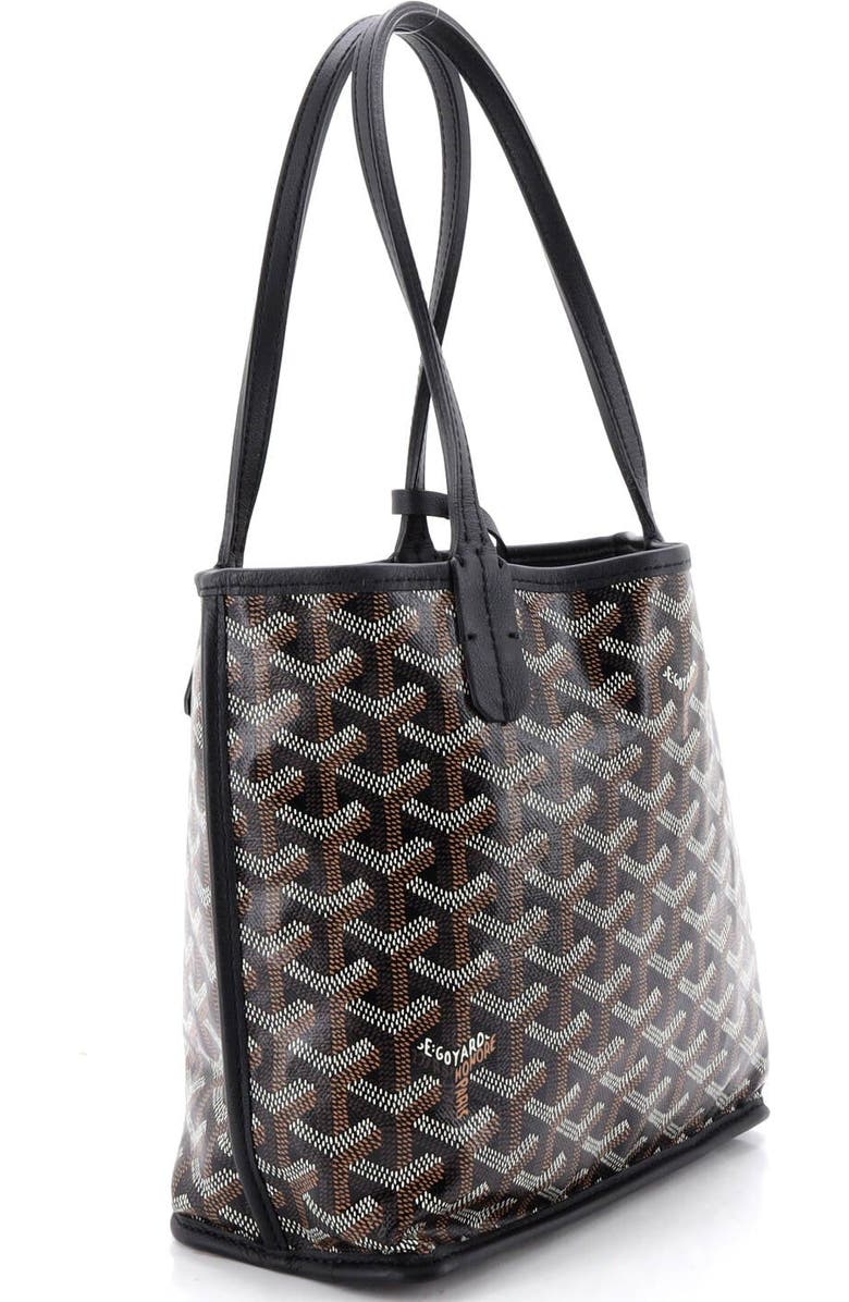 Pre-Owned Goyard Anjou Reversible Tote Coated Canvas Mini, Alternate, color, Black