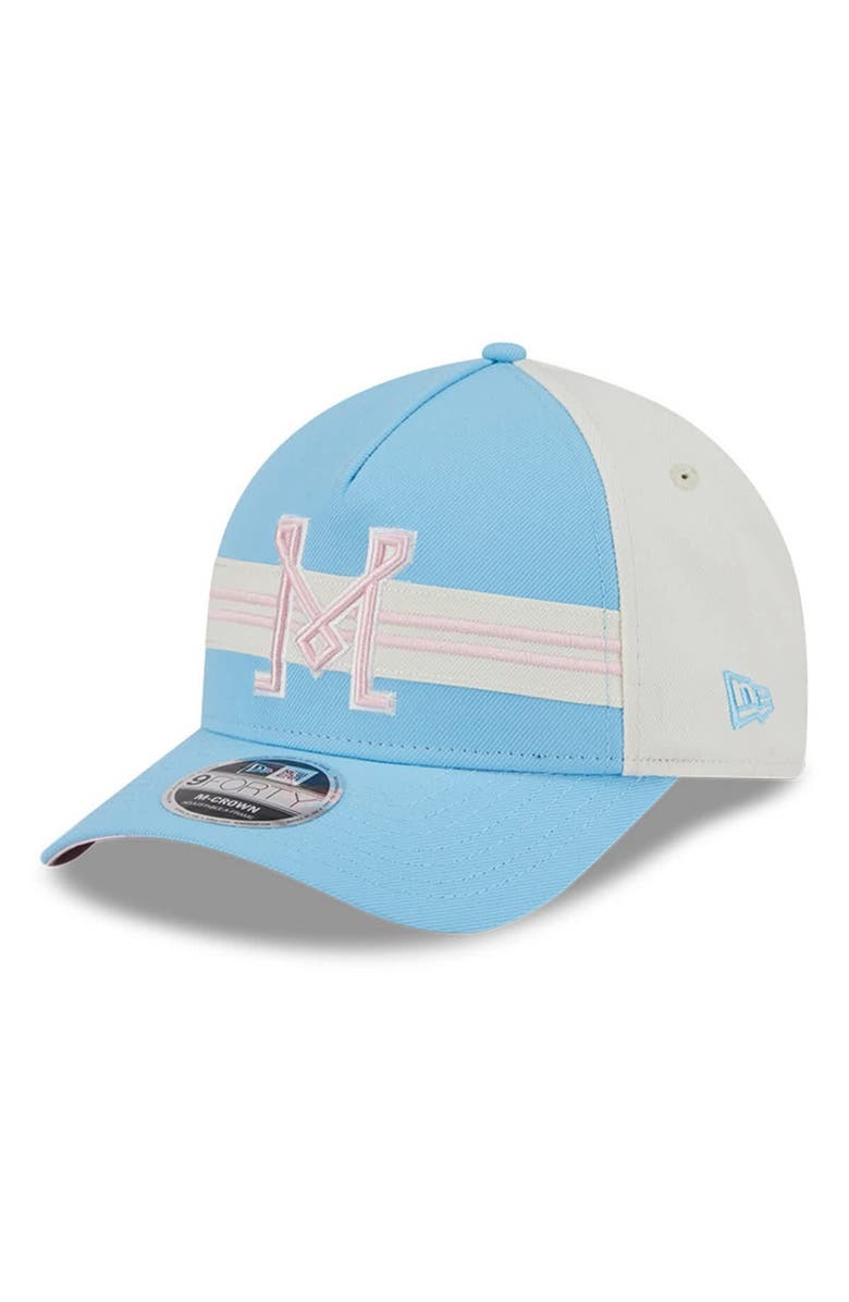 New Era Youth New Era  Light Blue Inter Miami CF 2025 Jersey Hook 9FORTY M-Crown Adjustable Hat, Main, color, 