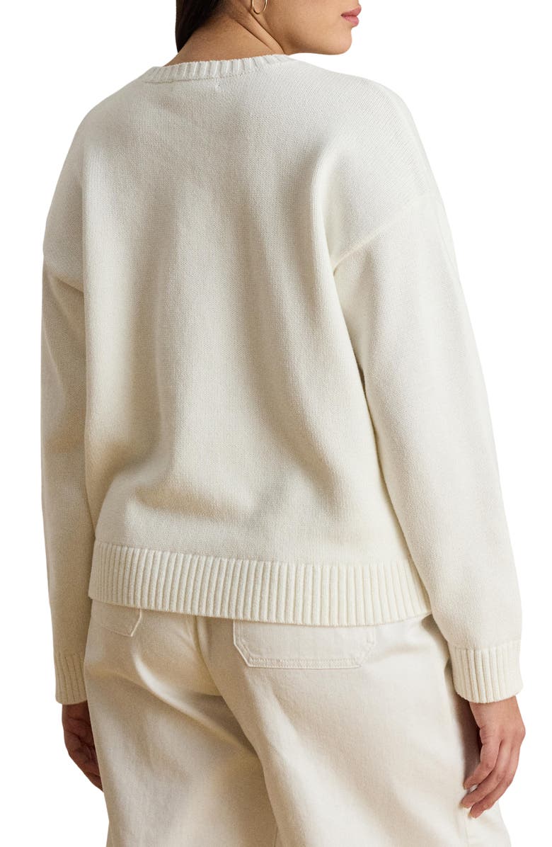 Lauren Ralph Lauren Intarsia Dog Sweater, Alternate, color, White Multi