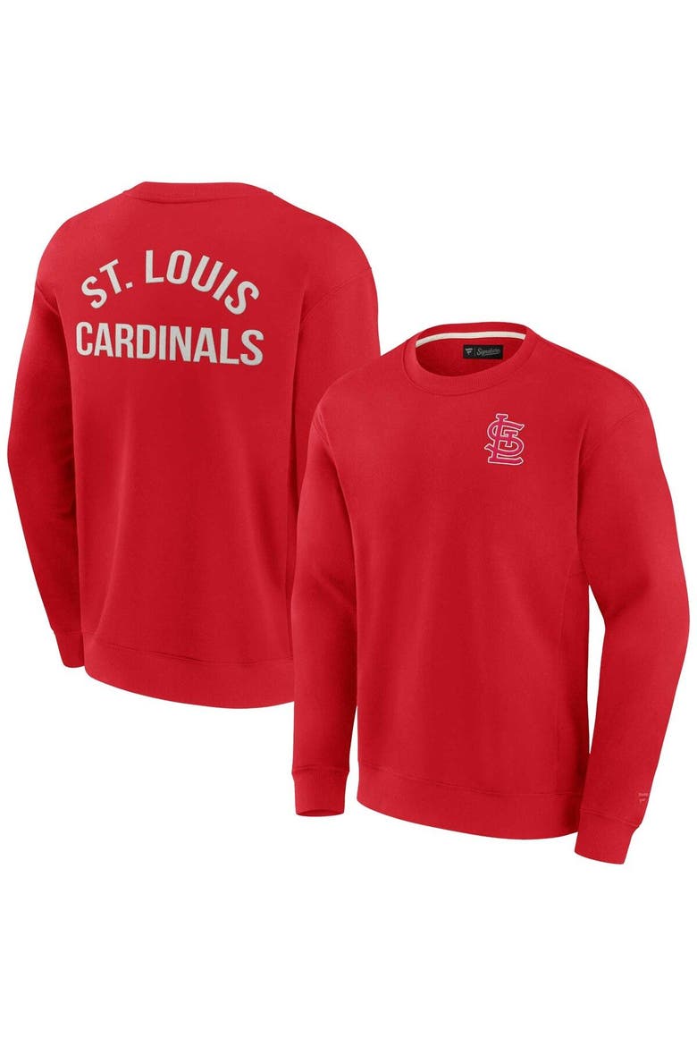 Unisex Fanatics Signature Red St. Louis Cardinals Super Soft Pullover Crew Sweatshirt, Main, color, Red
