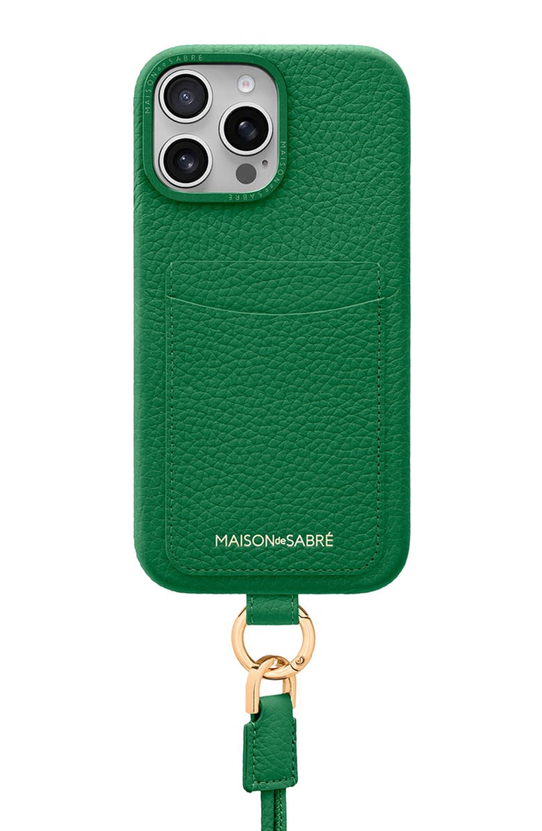 MAISON de SABRÉ Sling Phone Case, Main, color, Emerald Green