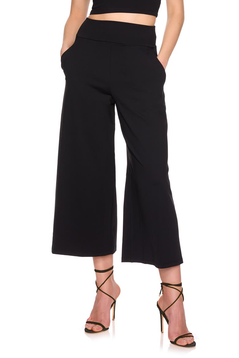 Crop Wide Leg Pants, Main, color, BLACK