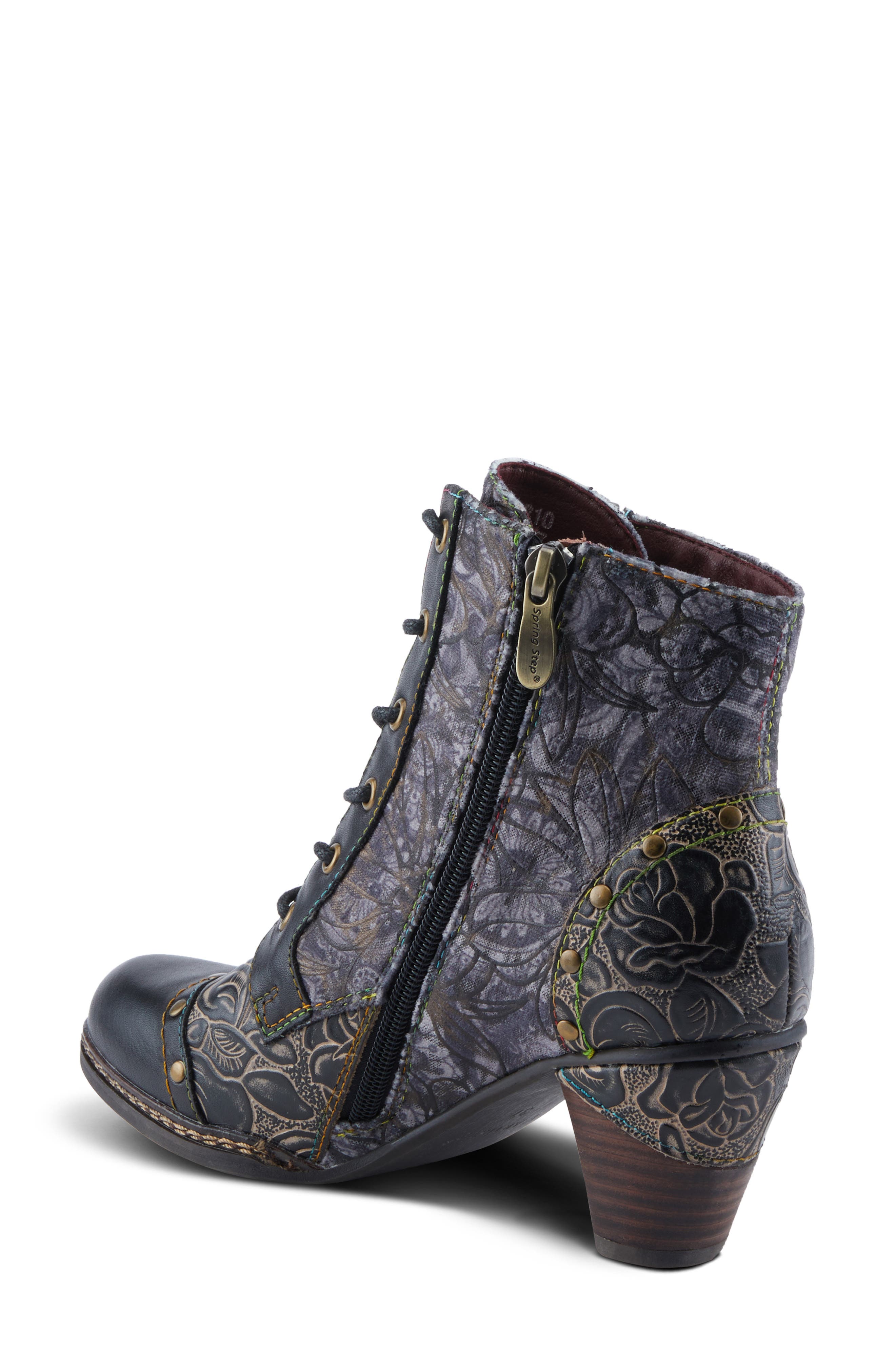 L'Artiste by Spring Step Avyanna Cap Toe Bootie, Alternate, color, Black Multi