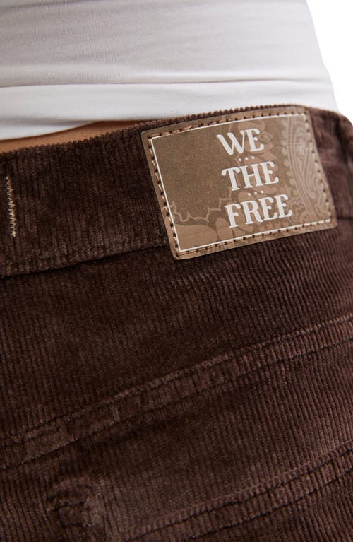 Shop Free People Risk Taker Corduroy Straight Leg Pants In Chocolate Truffle