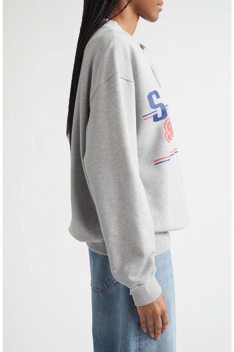 Superstar Graphic Polo Sweatshirt, Alternate, color, GREY MELANGE