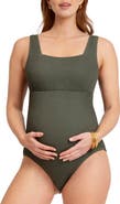 Seraphine Textured Maternity One-Piece Swimsuit