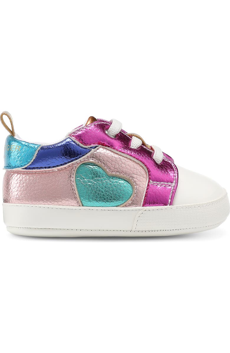 Kurt Geiger London Kids' Baby Luckson Heart Crib Shoe, Alternate, color, Pink Multi
