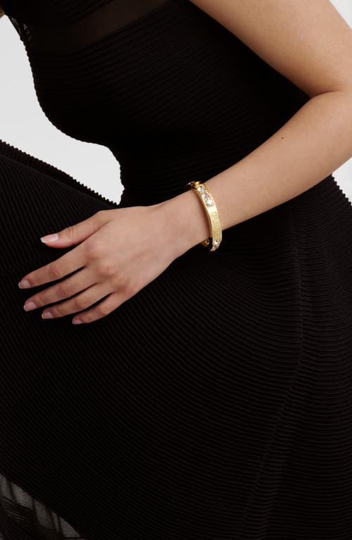 Ted Baker Rosie Crystal Hinged Bangle Bracelet In Gold