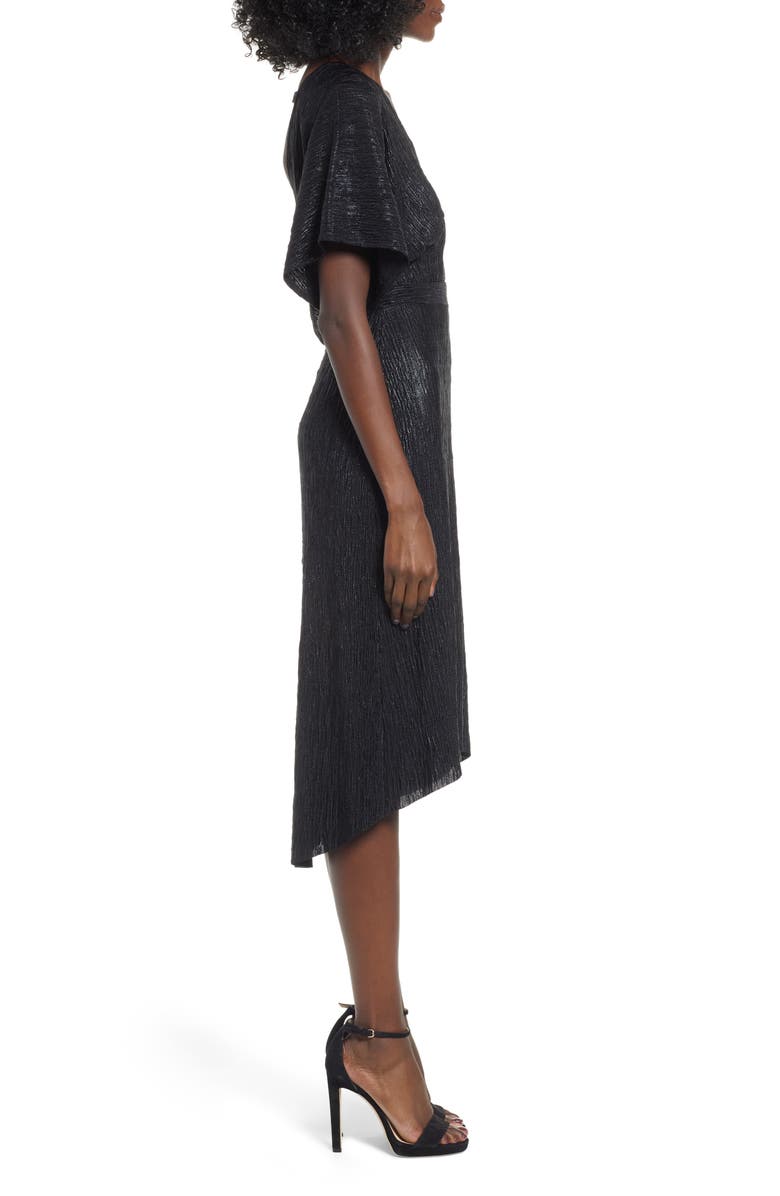 ASTR the Label V-Neck High/Low Hem Midi Dress, Alternate, color, 