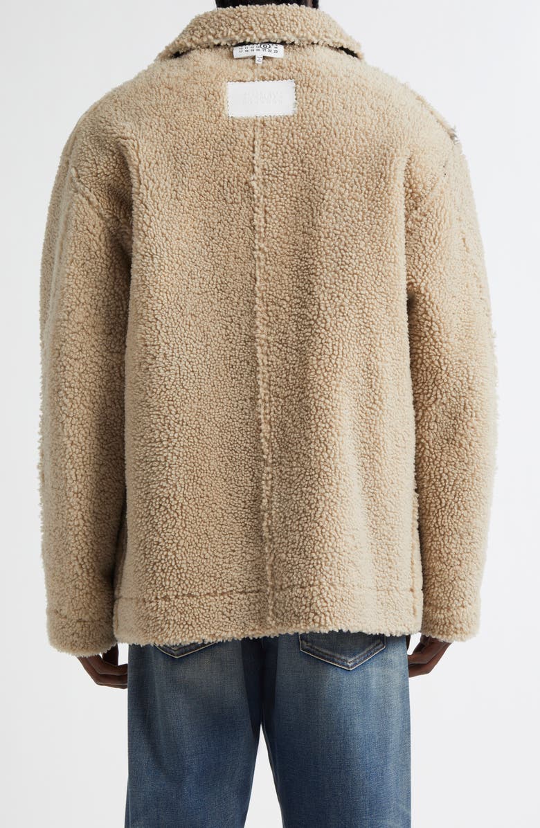 MM6 Maison Margiela Reversible Lambskin Leather & Genuine Shearling Coat, Alternate, color, Beige/ Black