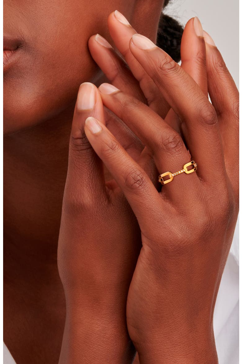 Unchain Diamond Ring |  6 natural diamonds | 925 Sterling Silver | Ring | 7 | Yellow 18k-Gold Plated, Alternate, color, Yellow 18k Gold Plated