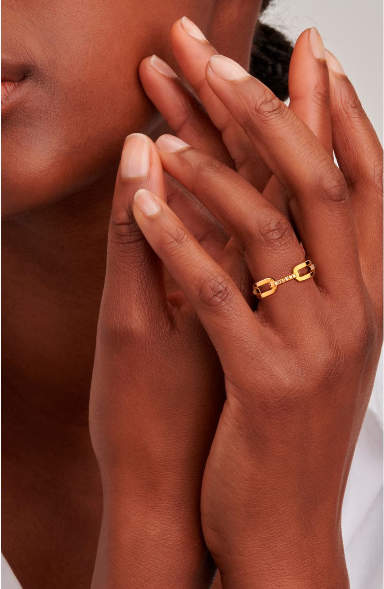 DPT Antwerp Unchain Ring, Alternate, color, Yellow 18K Gold Plated