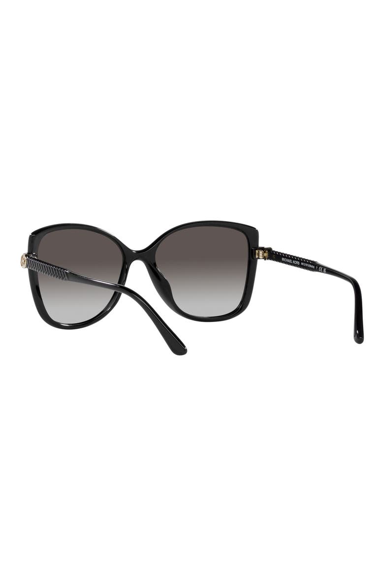 Malta 57mm Gradient Butterfly Sunglasses, Alternate, color, BLACK