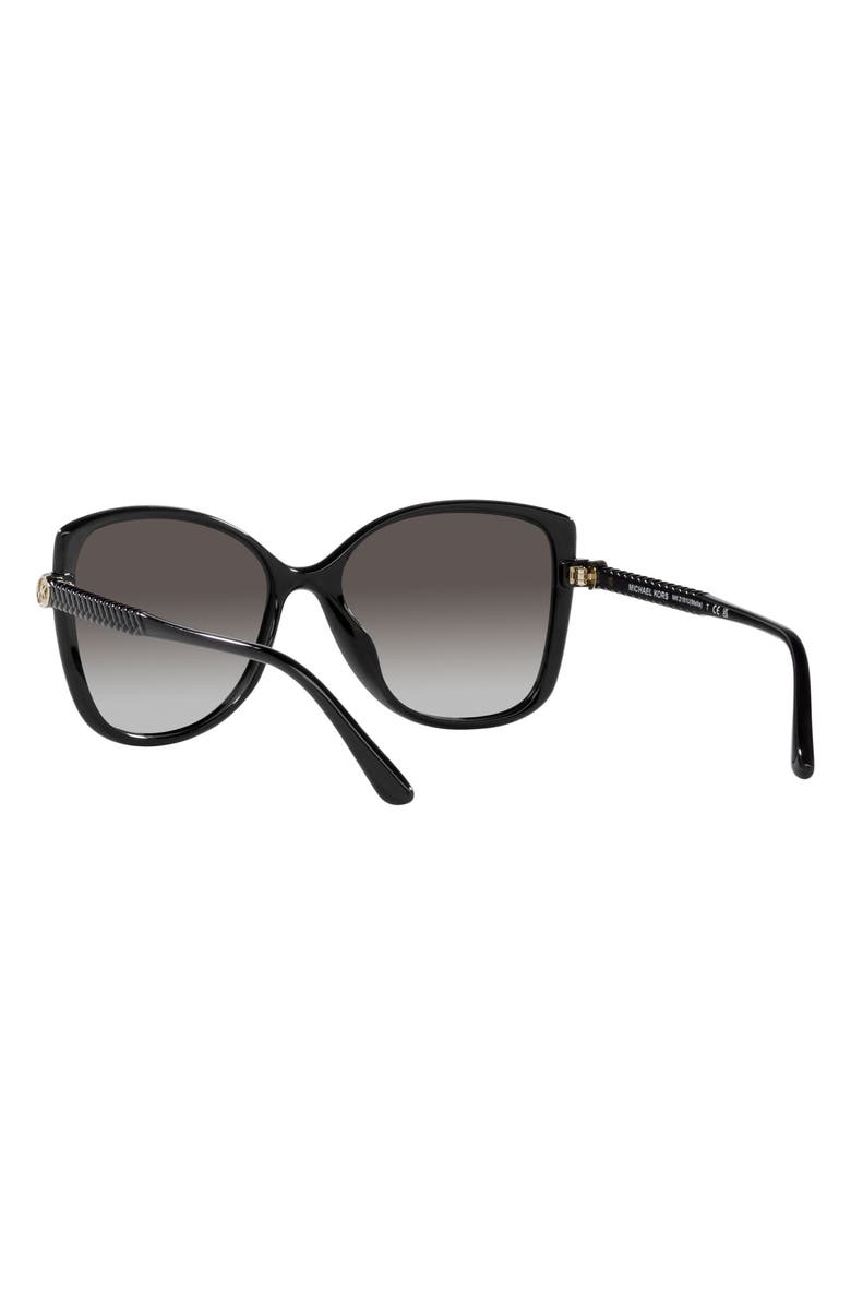 Michael Kors Malta 57mm Gradient Butterfly Sunglasses, Alternate, color, Black
