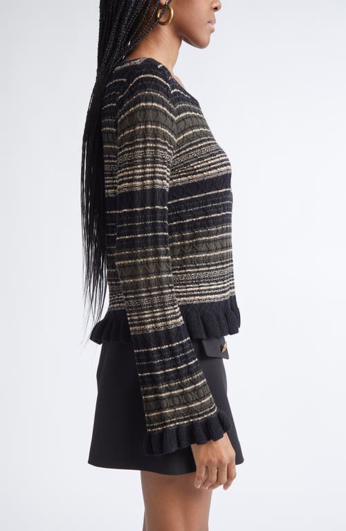 Ramy Brook Melissa Texture Merino Wool Blend Knit Top In Black