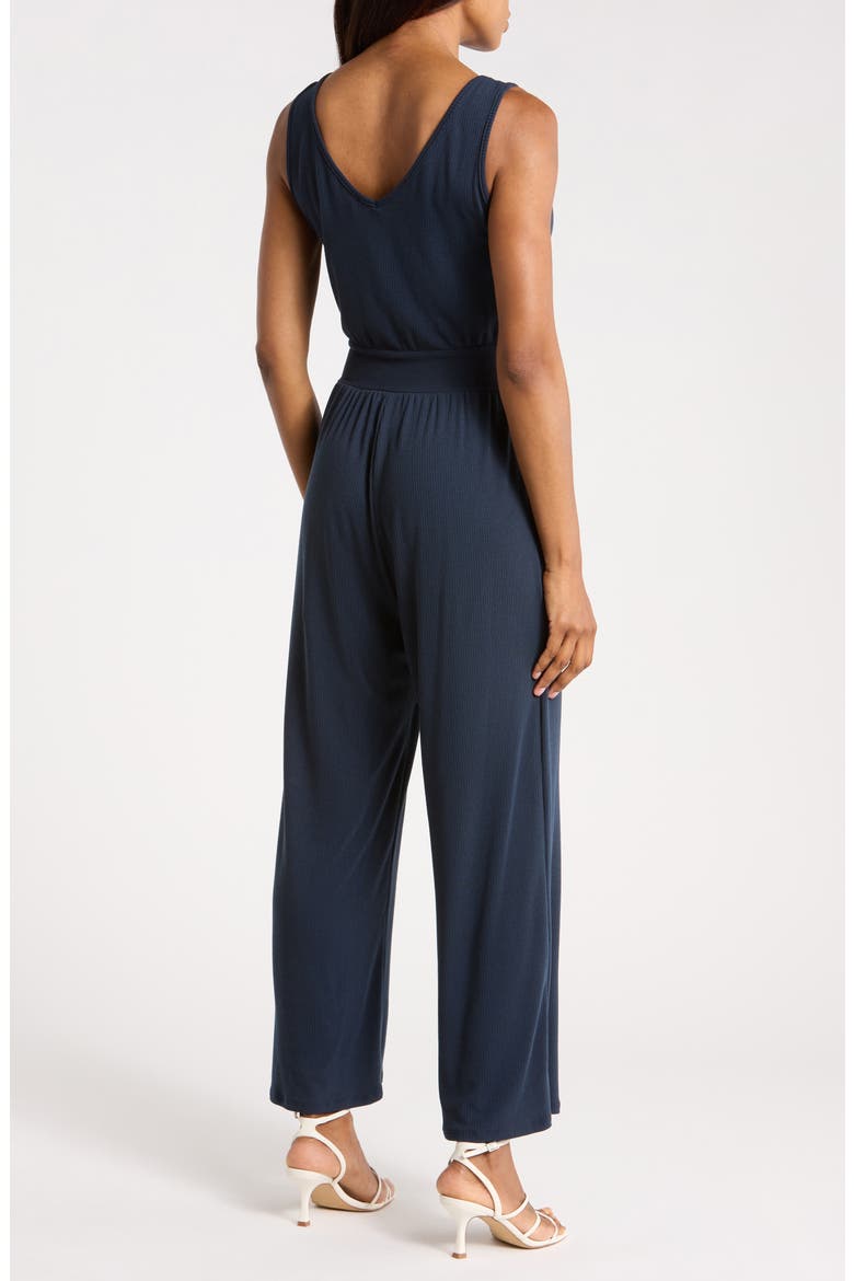 Sleeveless V-Neck Jumpsuit, Alternate, color, NAVY