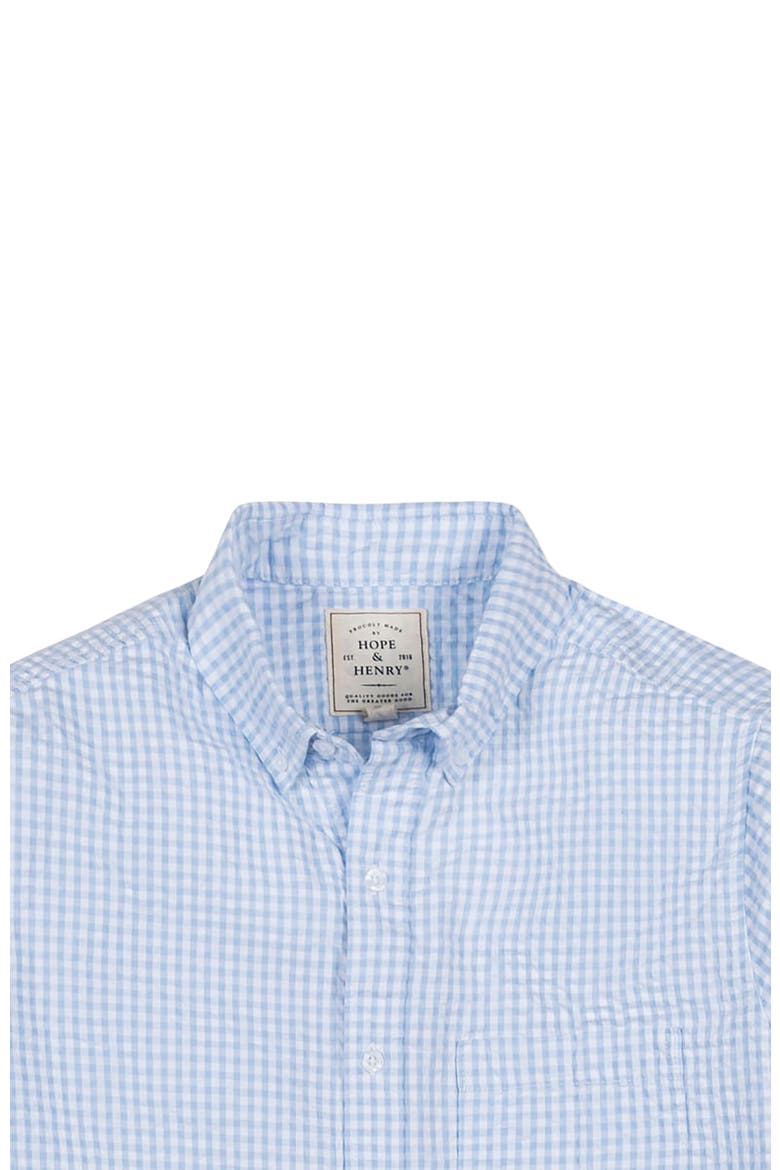 Men's Organic Seersucker Button Down Shirt, Alternate, color, Classic Blue Gingham