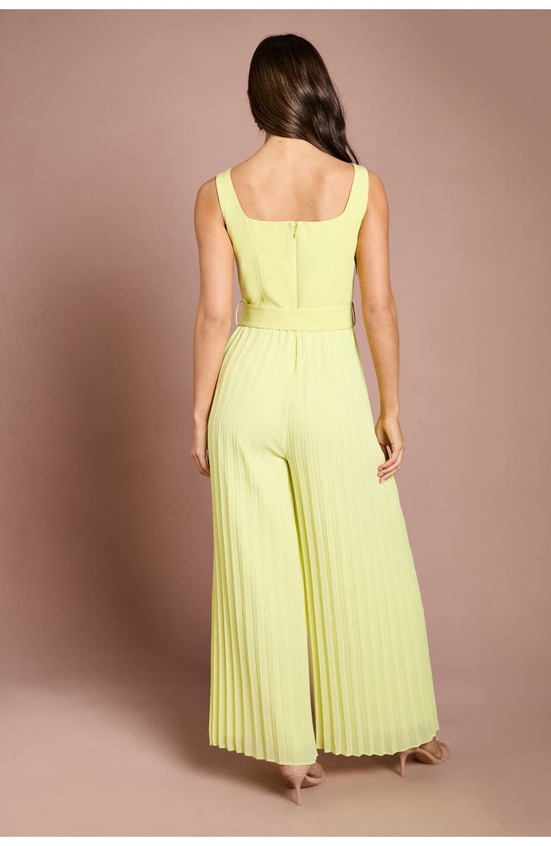 Coast Seam Detail Pleated Wide Leg Jumpsuit, Alternate, color, Lemon