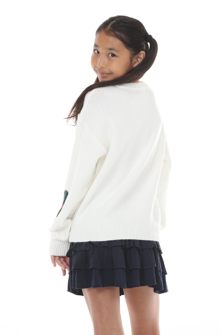 Kids' Colorful Flower Sweater, Alternate, color, OFF-WHITE