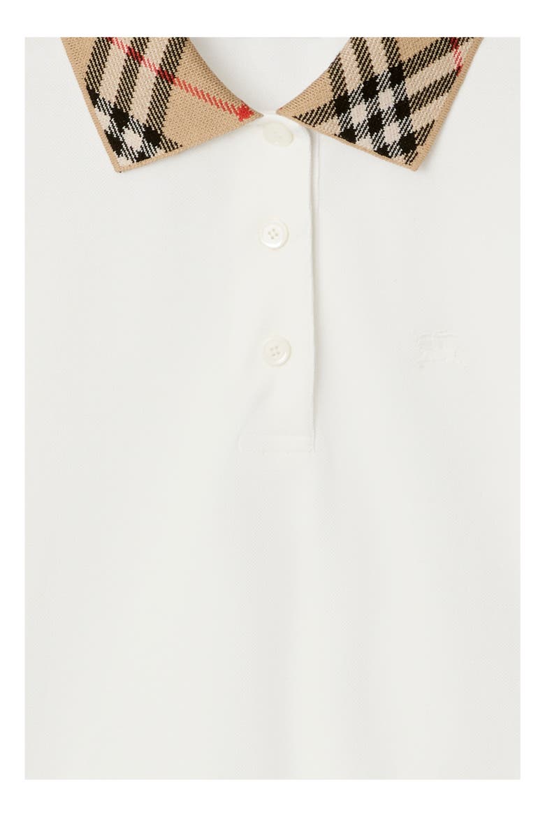 Check Collar Cotton Polo Shirt, Alternate, color, Chalk white