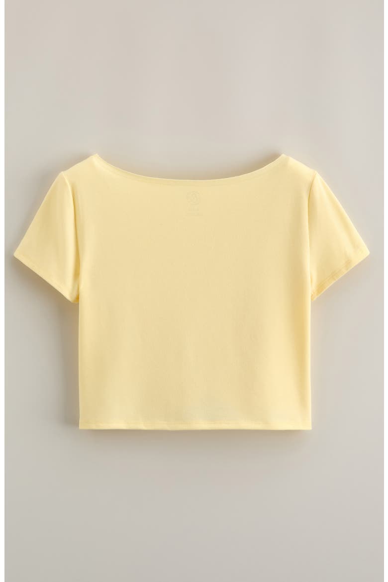 Kids' Off the Shoulder T-Shirt, Alternate, color, YELLOW SOFT