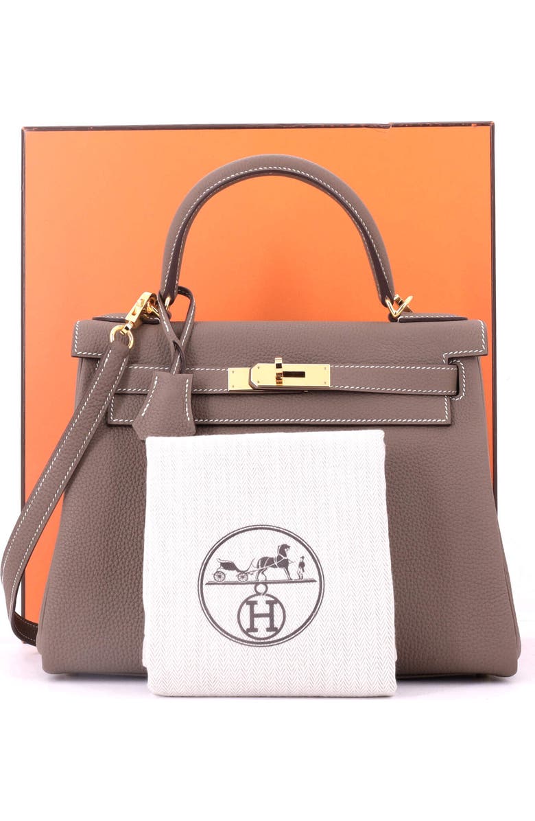 Pre-Owned Hermes Kelly Handbag Grey Togo with Gold Hardware 28, Alternate, color, Etoupe