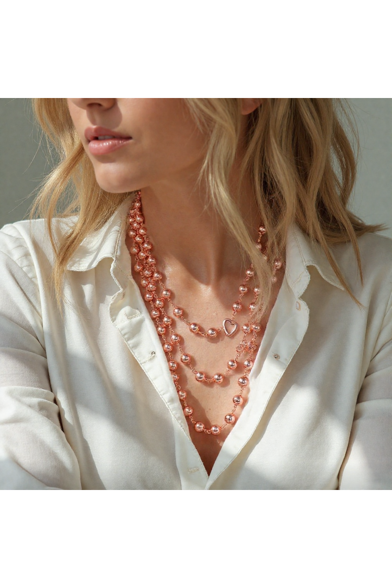Rose Hematite 3-Layer Socialite Necklace, Alternate, color, Rose