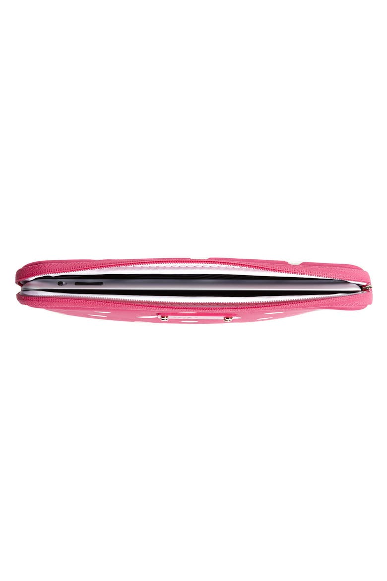 'pretty woman' neoprene iPad sleeve, Alternate, color, GULABI/ WHITE