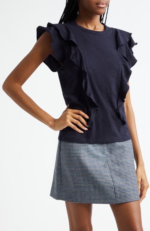 Veronica Beard Bea Ruffle Pima Cotton T-shirt