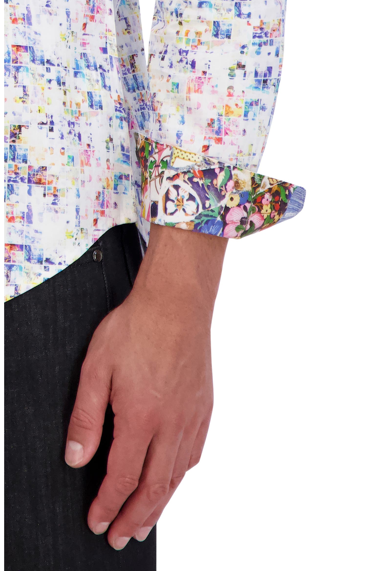 Box Print Cotton Button-Up Shirt (Men) | Nordstromrack