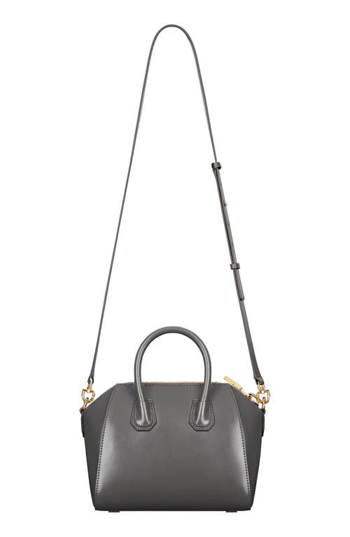 Givenchy Mini Antigona Leather Satchel In Charcoal