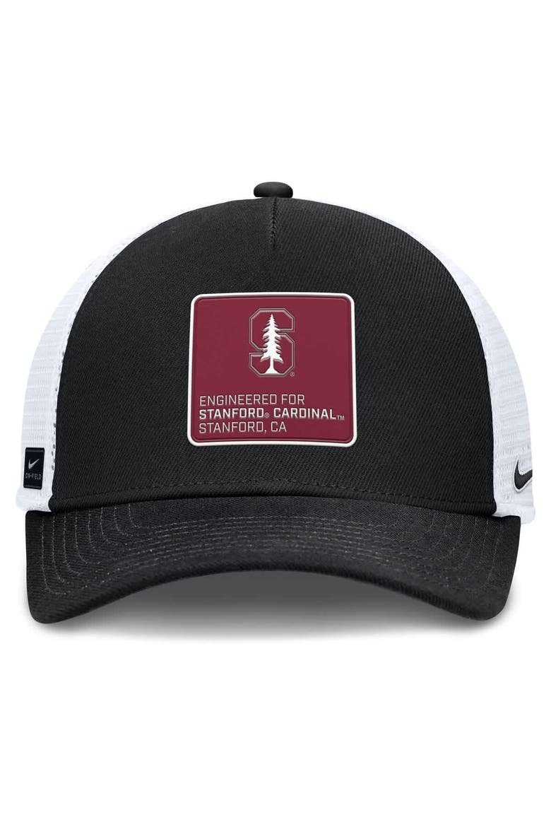 Men's Nike  Black/White Stanford Cardinal 2025 On-Field Rise Engineered Trucker Adjustable Hat, Alternate, color, Black