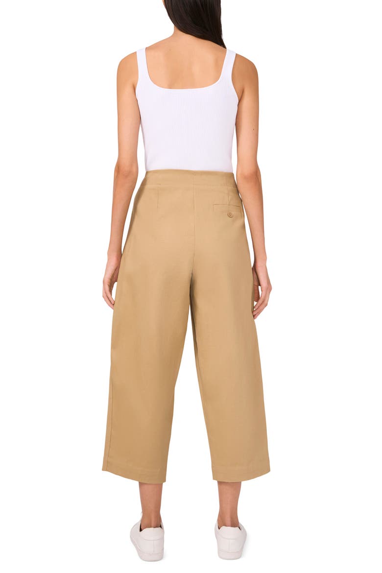 Pleated Front Barrel Leg Twill Pants, Alternate, color, CAMEL
