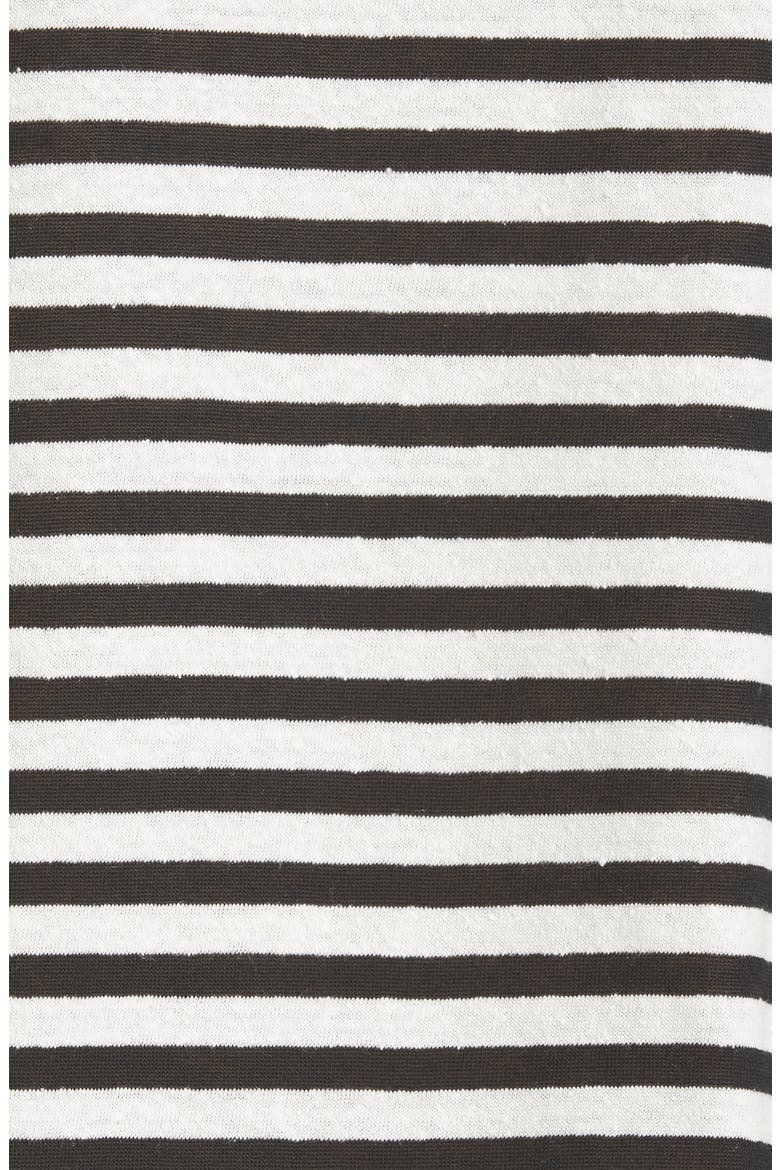 Stripe Silk Blend T-Shirt, Alternate, color, BLACK/ BONE