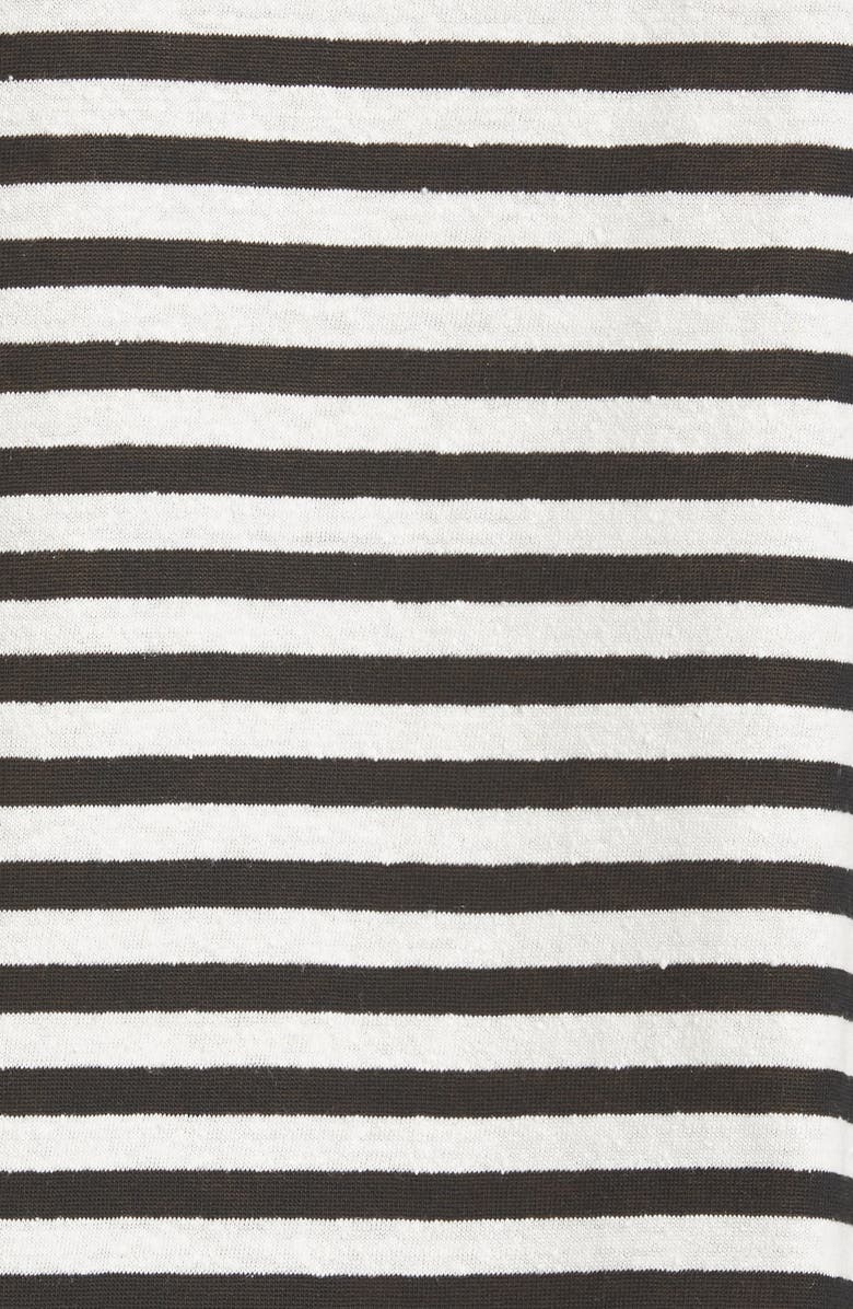 Vince Stripe Silk Blend T-Shirt, Alternate, color, 