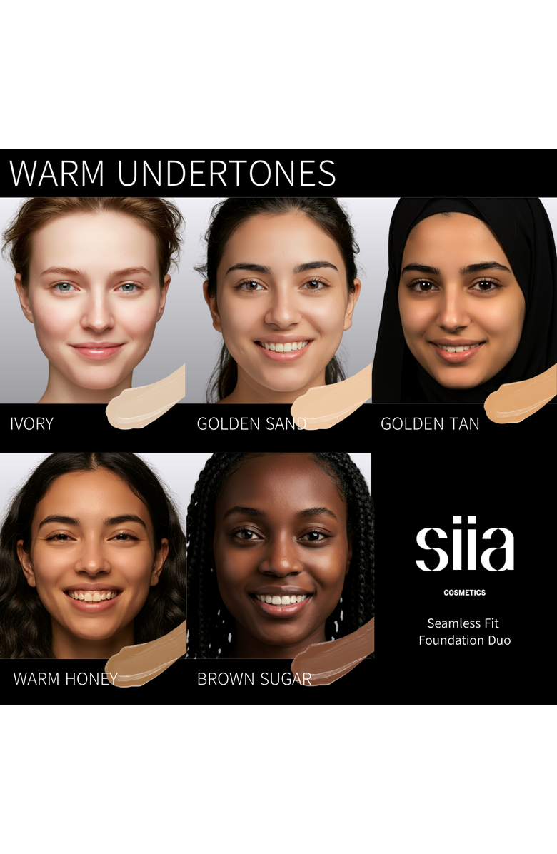 Siia Cosmetics Seamless Fit Foundation Duo, Alternate, color, Ebony