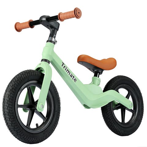 Toddler 12" Green Balance Bike with Inflated Tire, Ages 3-5