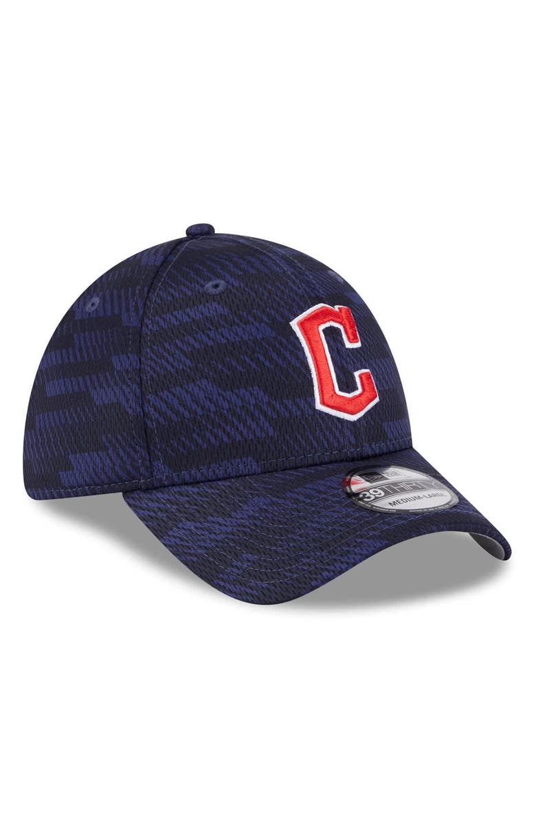 New Era Men's New Era Navy Cleveland Guardians 2025 MLB Clubhouse 39THIRTY Flex Hat, Alternate, color,