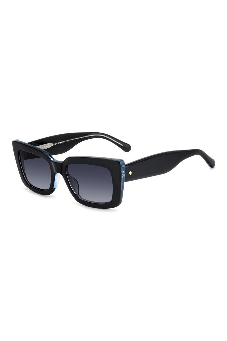 cailin 52mm rectangular sunglasses, Alternate, color, BLACK BLUE/ DARK GREY SF